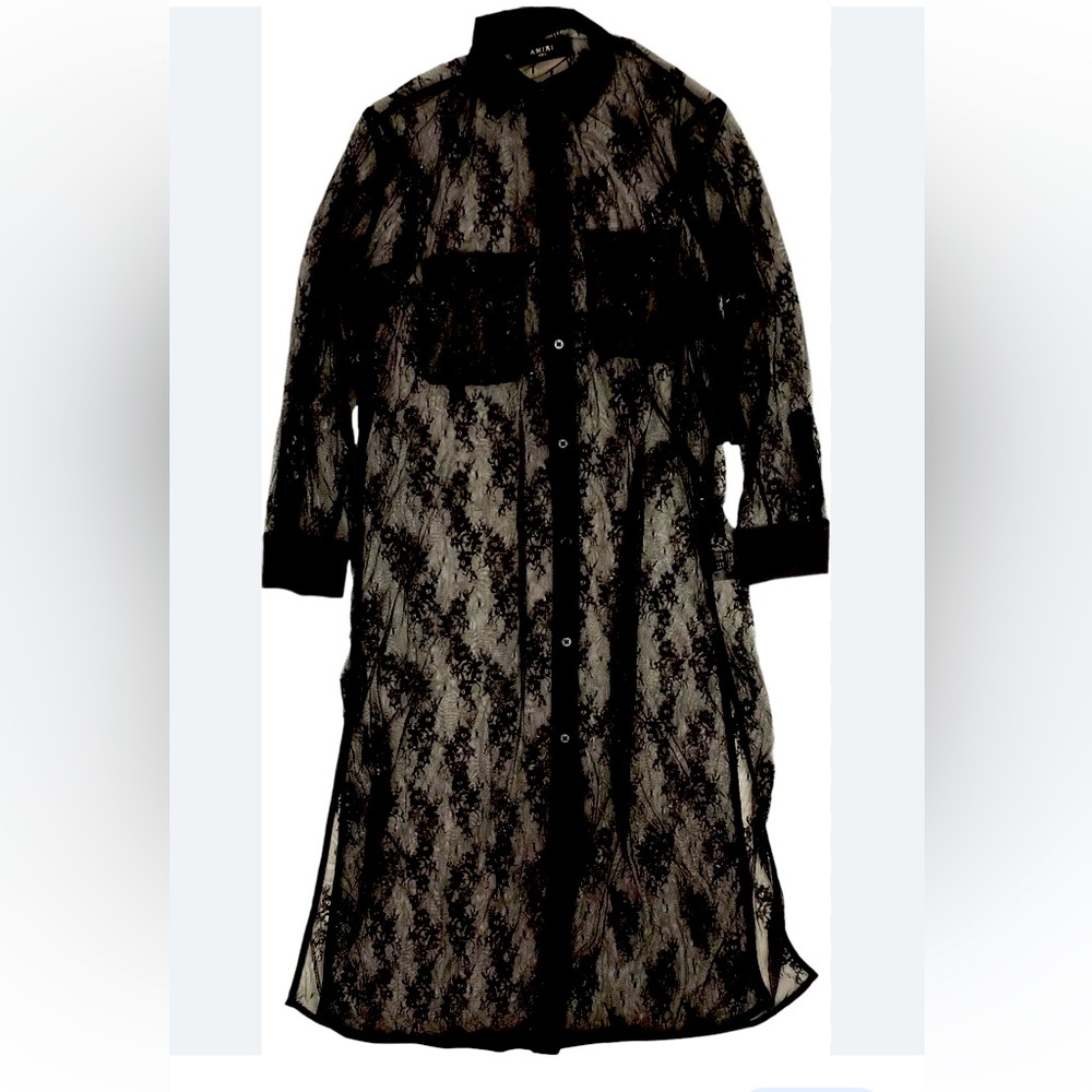 Amiri Lace Shirt Dress